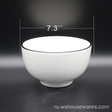 Белая фарфоровая индивидуальная керамическая чаша для дома с использованием